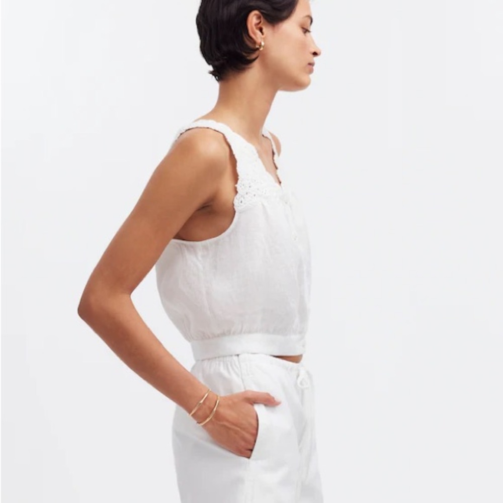 Madewell Ivory Crochet Sleeveless Top